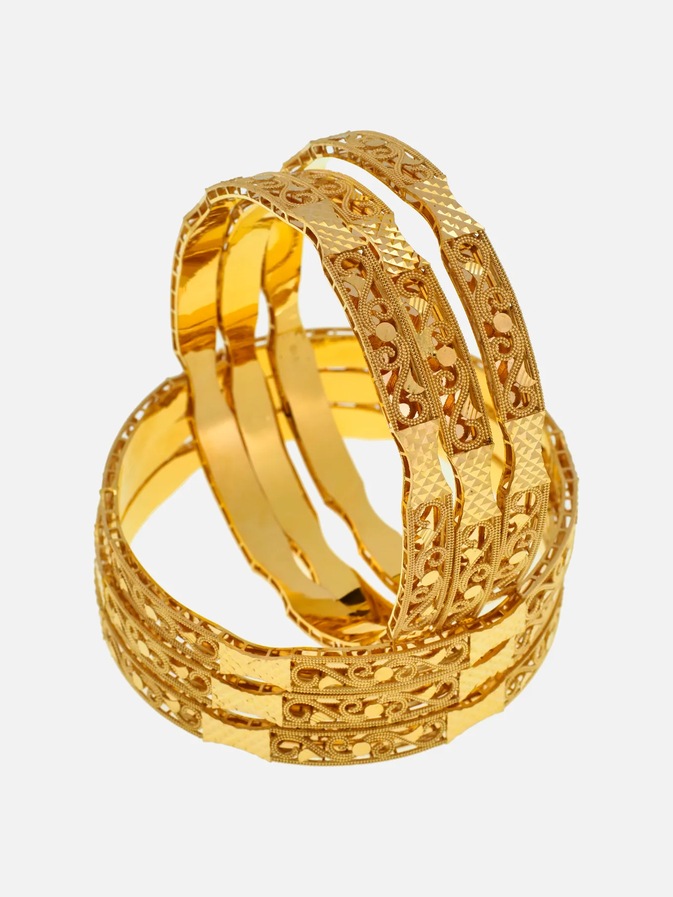 Beaded Gold bangles 5412 - Alsayed Jewellery